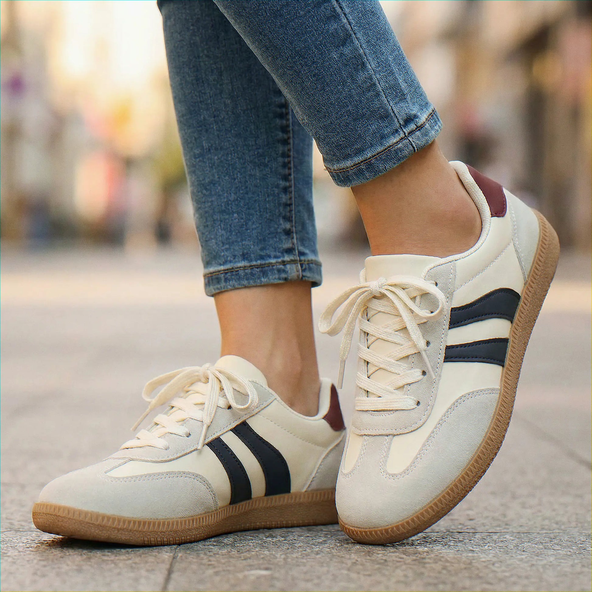 Women's wide fit, arch support, lace up fit trainers with everyday walking