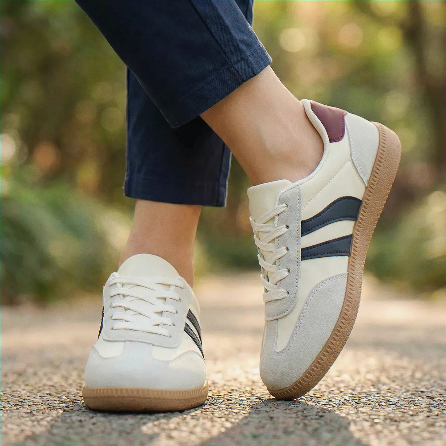 Women's wide fit, arch support, lace up fit trainers with everyday walking
