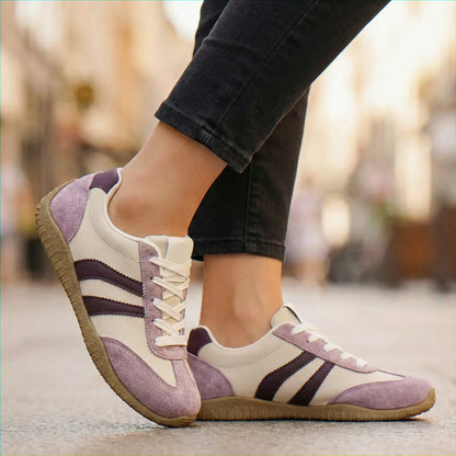 Women's wide fit, arch support, lace up fit trainers with everyday walking