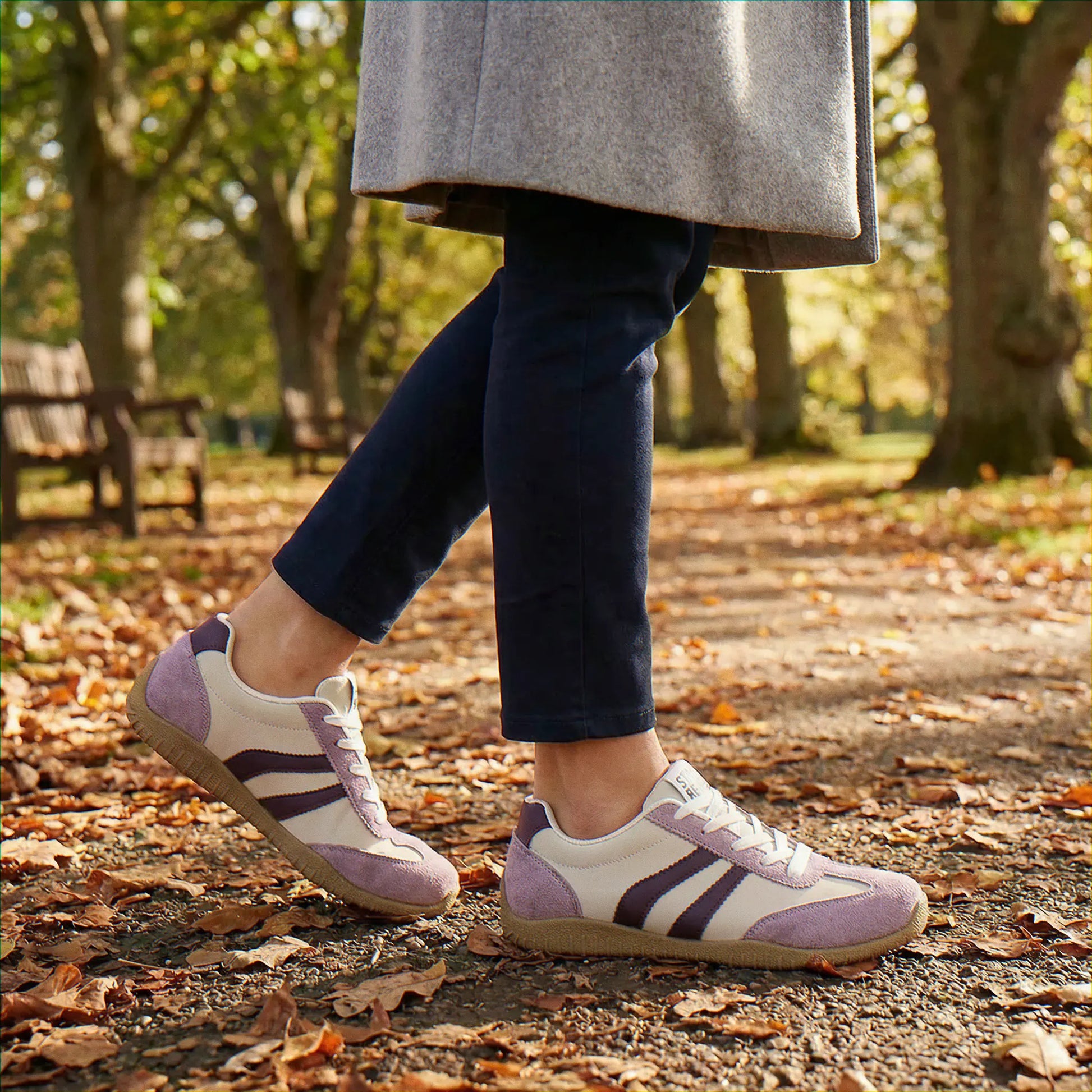 Women's wide fit, arch support, lace up fit trainers with everyday walking