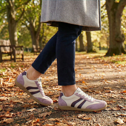 Women's wide fit, arch support, lace up fit trainers with everyday walking