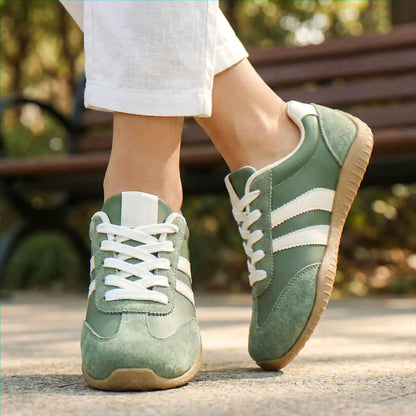 Women's wide fit, arch support, lace up fit trainers with everyday walking