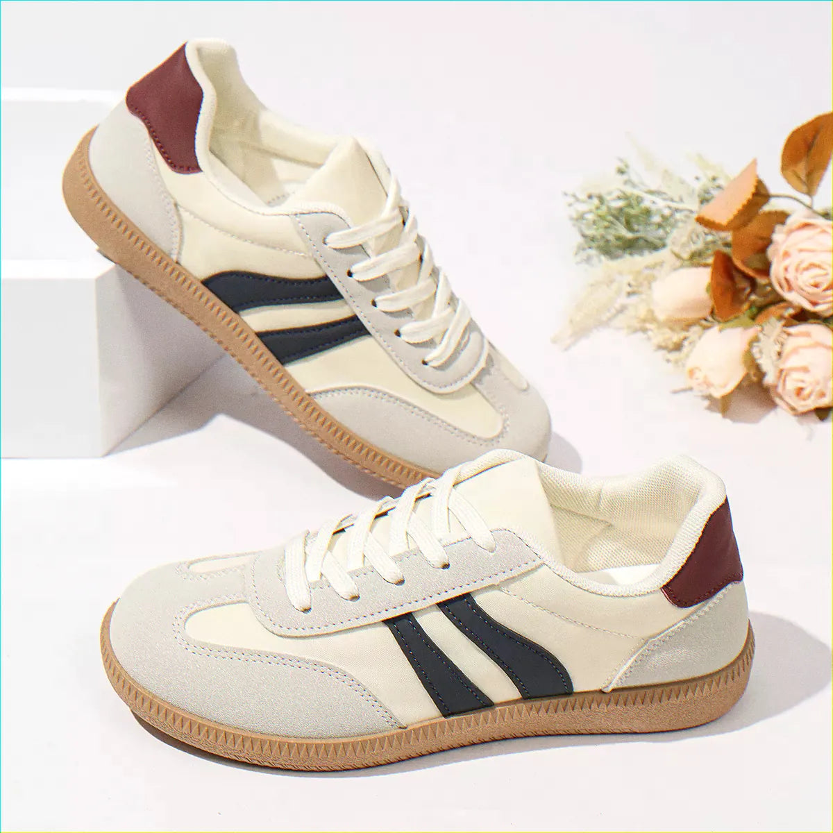 Women's wide fit, arch support, lace up fit trainers with everyday walking