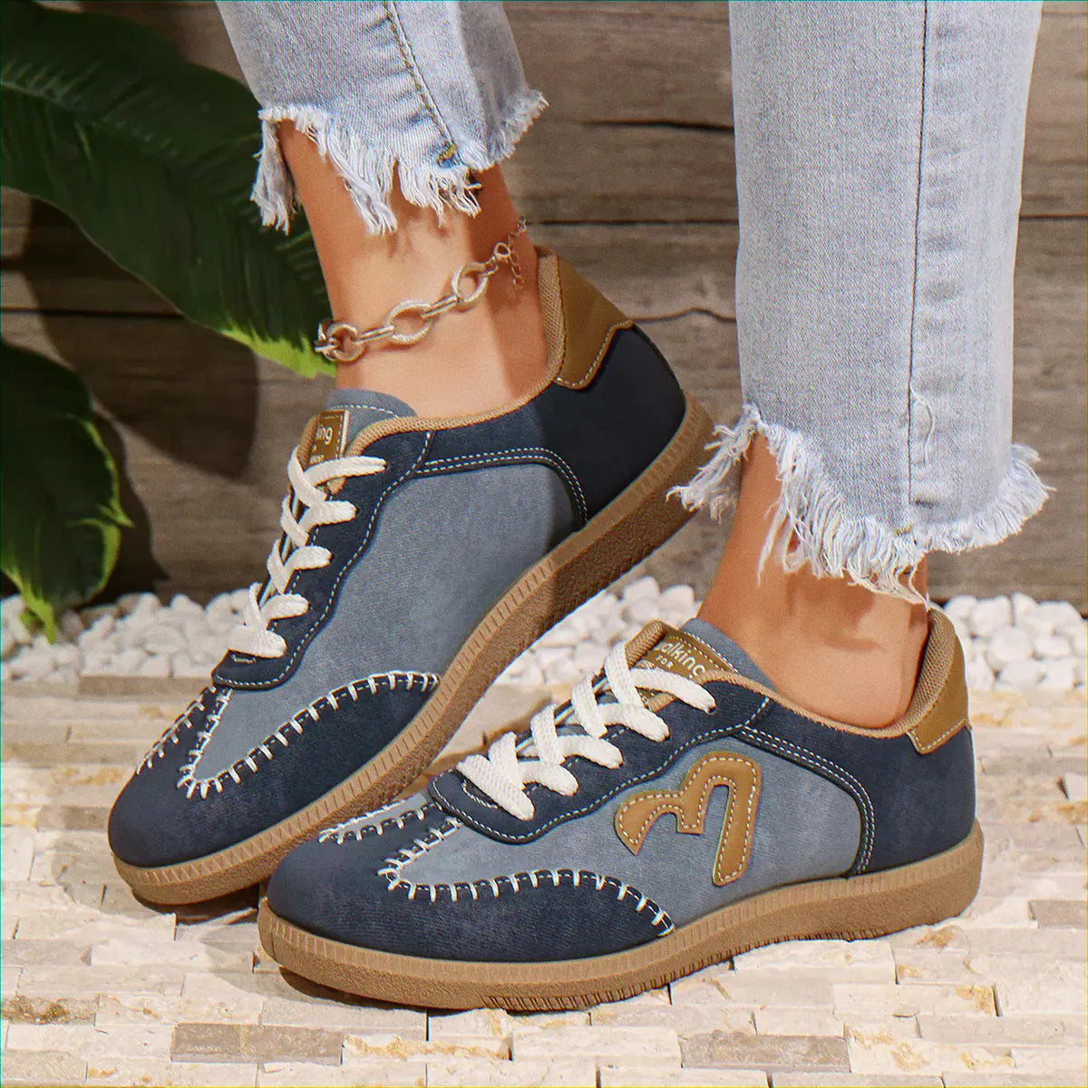 Women's wide fit, arch support, lace up fit trainers with everyday walking