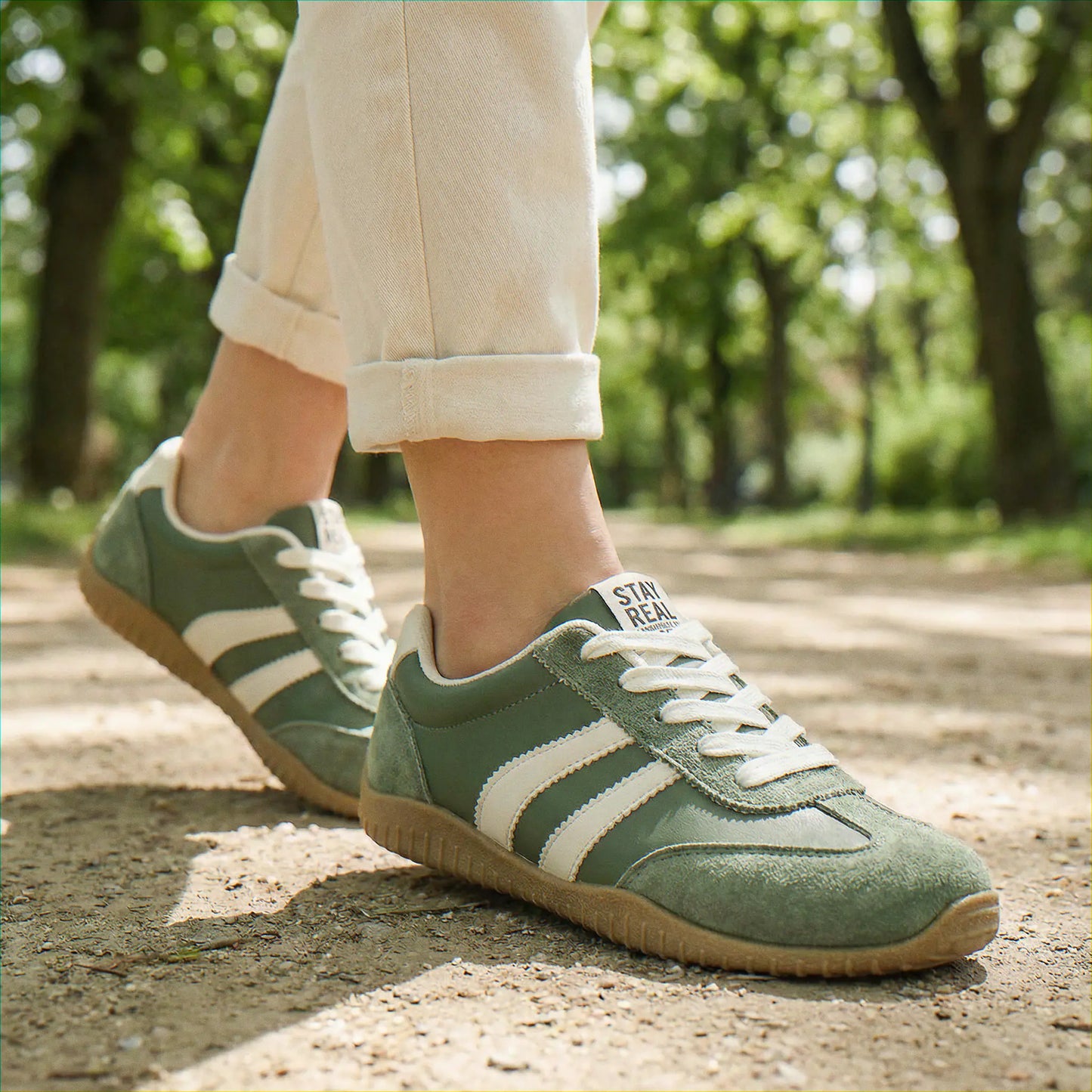 Women's wide fit, arch support, lace up fit trainers with everyday walking