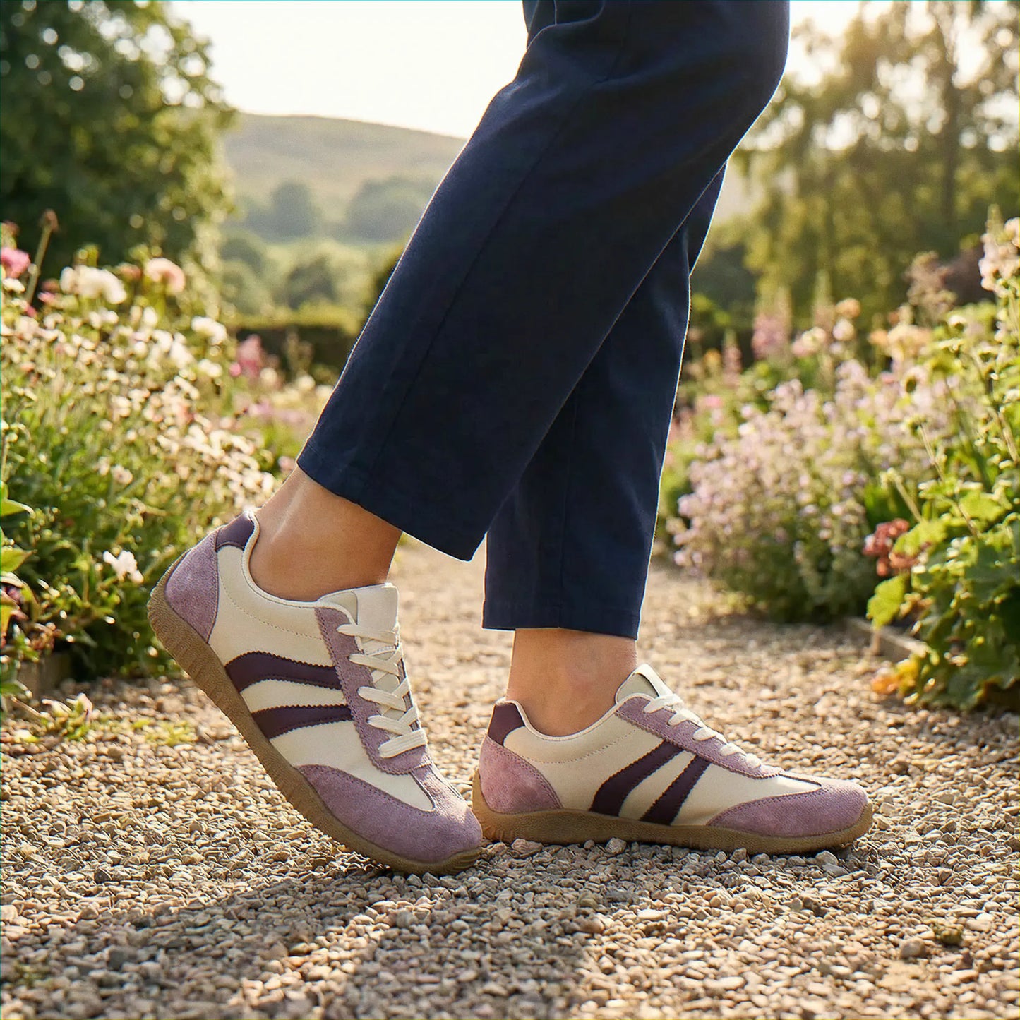 Women's wide fit, arch support, lace up fit trainers with everyday walking