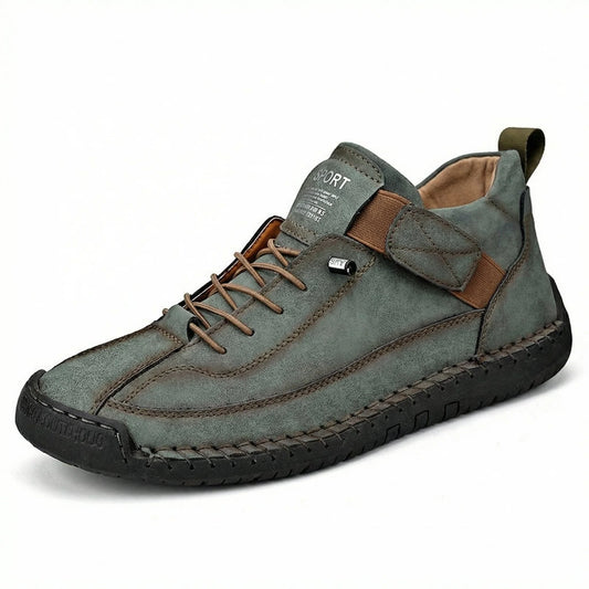 Men's extra wide fit, cushioned comfort, leather look ankle boots