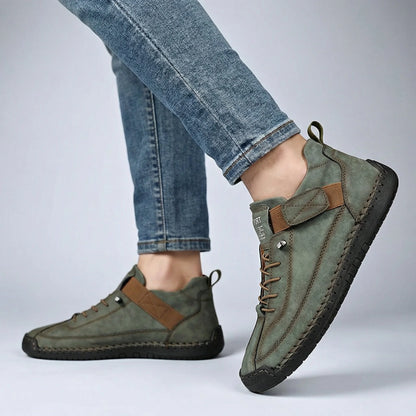 Men's extra wide fit, cushioned comfort, leather look ankle boots