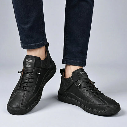 Men's extra wide fit, cushioned comfort, leather look ankle boots