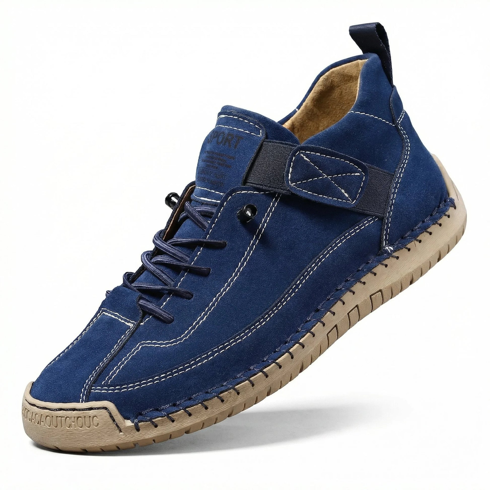 Men's extra wide fit, cushioned comfort, leather look ankle boots