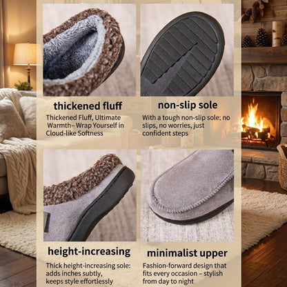 Warm Men’s Winter Slippers–Wide Fit, Cozy Fleece , Arch Support