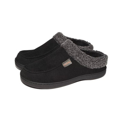 Warm Men’s Winter Slippers–Wide Fit, Cozy Fleece , Arch Support