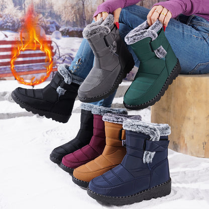 Women’s Waterproof Velcro Snow Boots – Fleece Lined & Anti-Slip