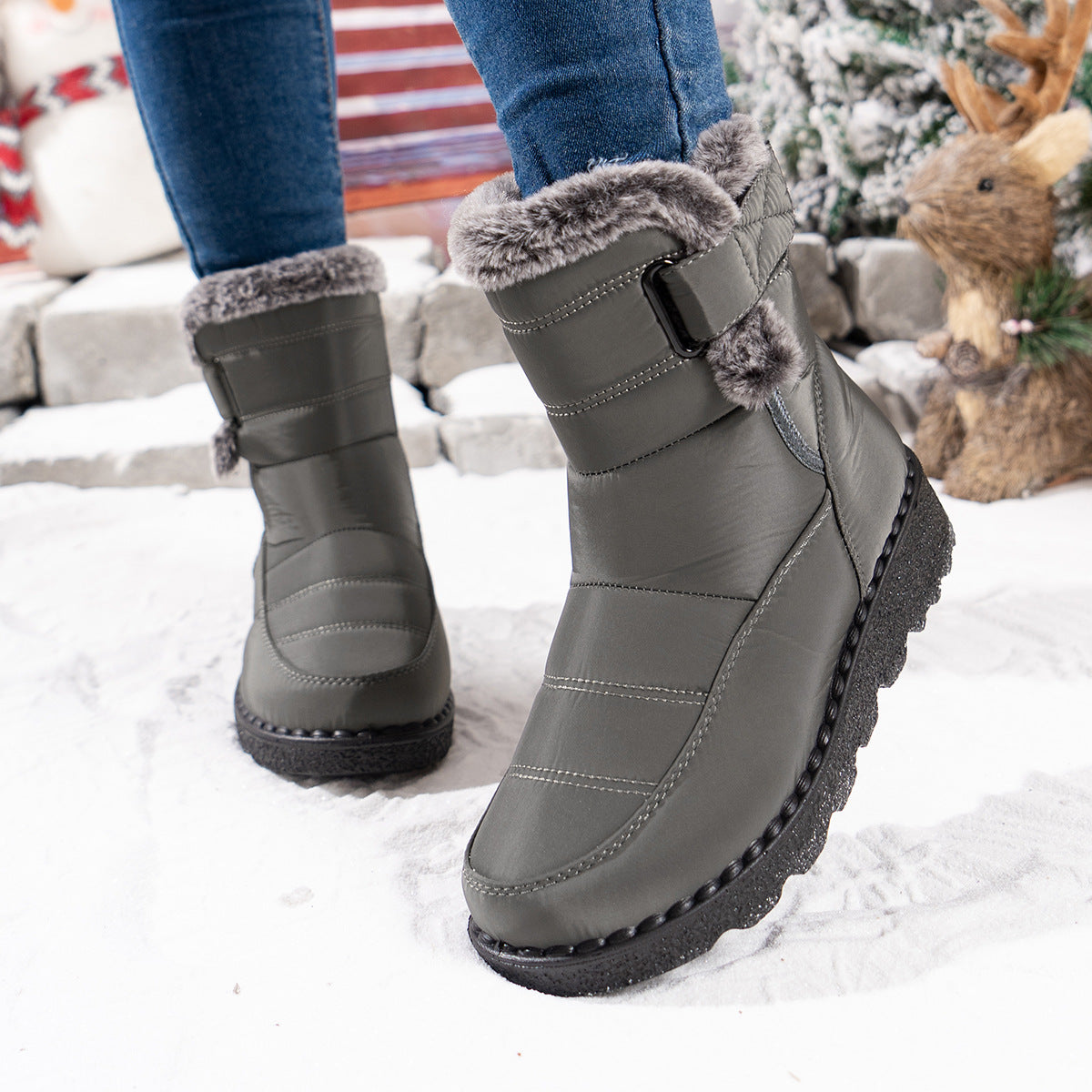 Women’s Waterproof Velcro Snow Boots – Fleece Lined & Anti-Slip