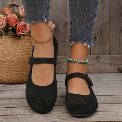 Women's wide fit, cushioned comfort Mary Jane flats