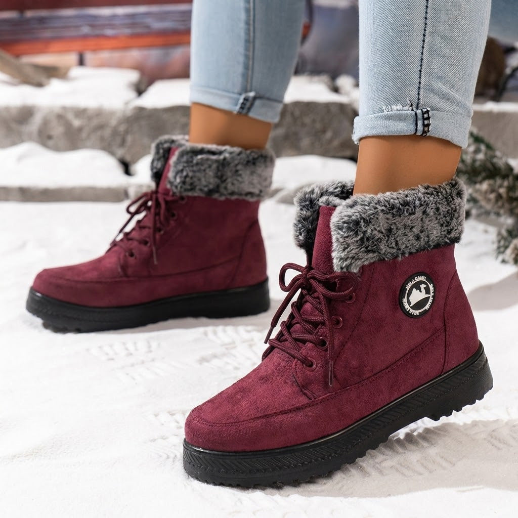 Women’s Casual Winter Ankle Boots | Warm Fur Lined, Non-Slip Sole