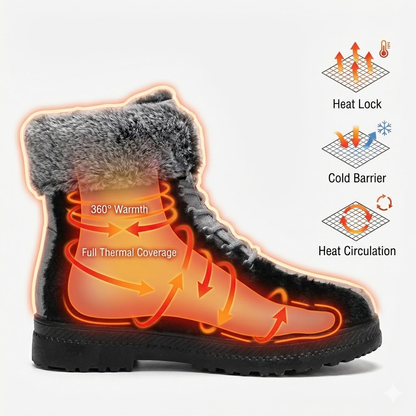 Women’s Casual Winter Ankle Boots | Warm Fur Lined, Non-Slip Sole