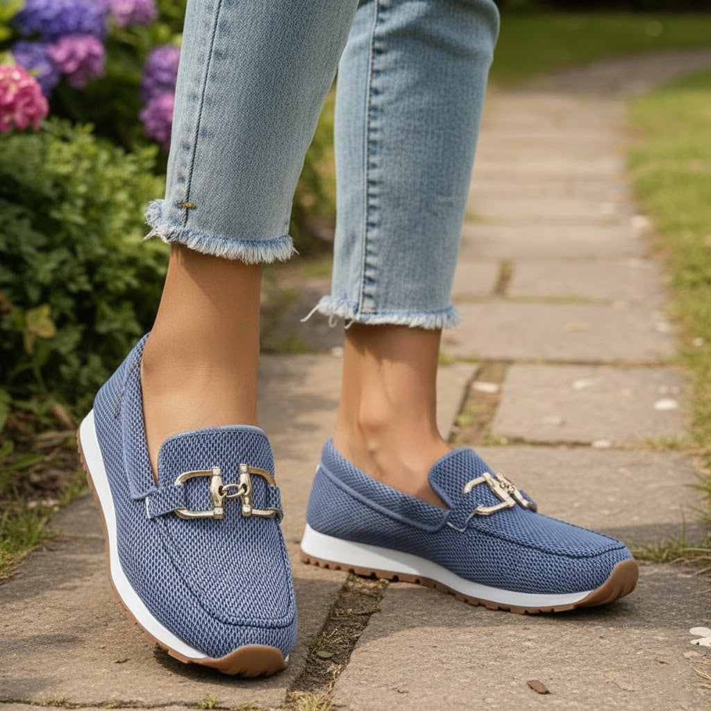 Women's cushioned comfort, breathable upper, lightweight design walking shoes with slip on design and everyday walking