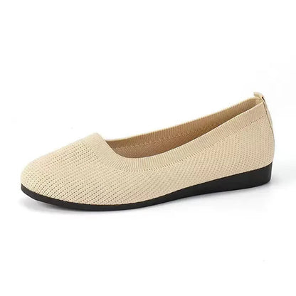 Women's Knit Loafer Flats with Arch Support | Wide Fit Comfort Shoes