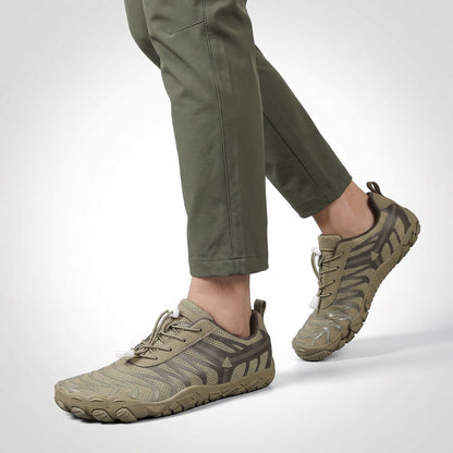 Unisex wide fit, barefoot feel, breathable upper trainers with non slip grip and lightweight design