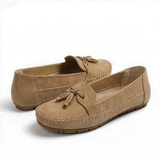 Women’s Orthopedic Extra Wide Suede Loafers – Slip-On Shoes with Arch Support