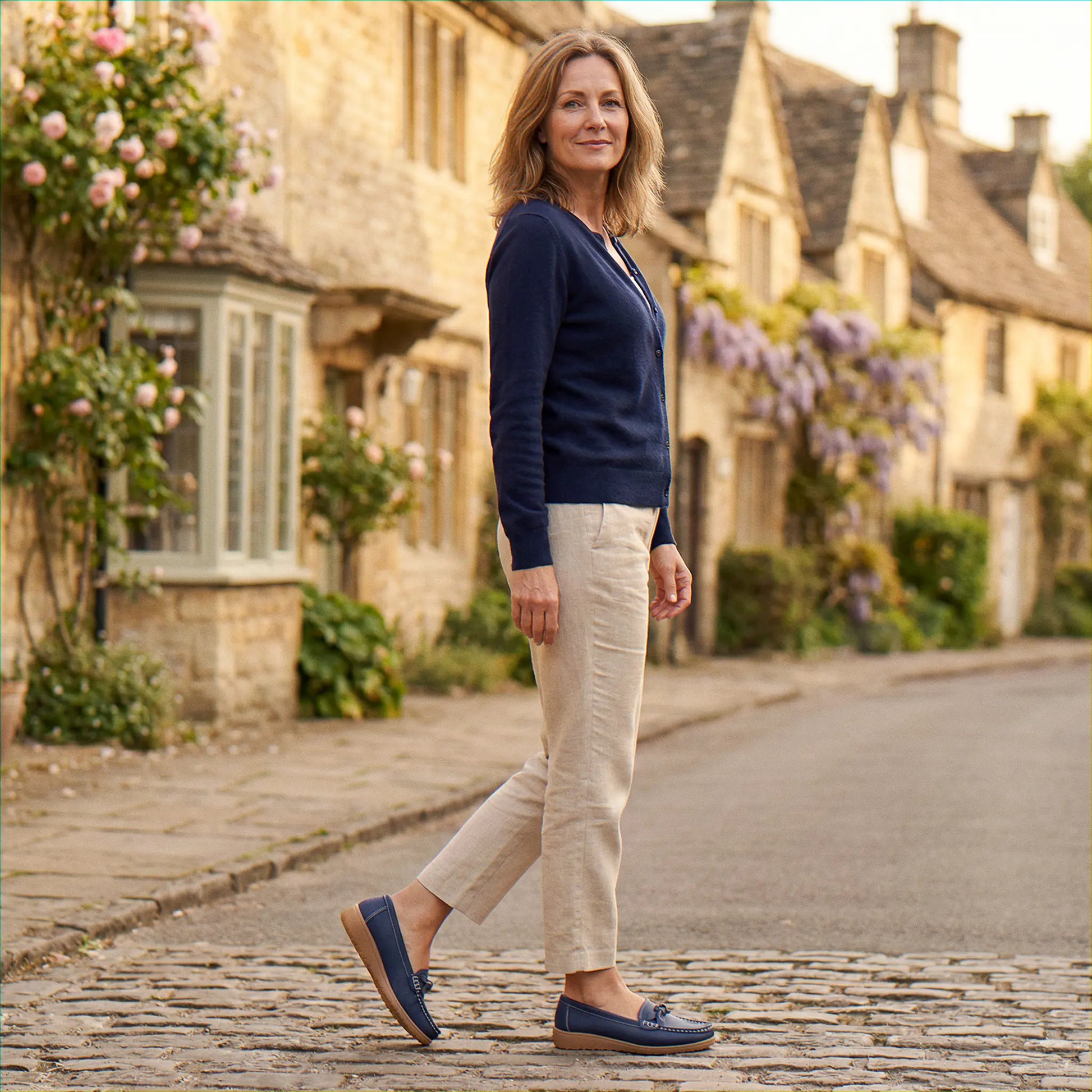 Women's wide fit, arch support, cushioned comfort loafers with slip on design and everyday walking