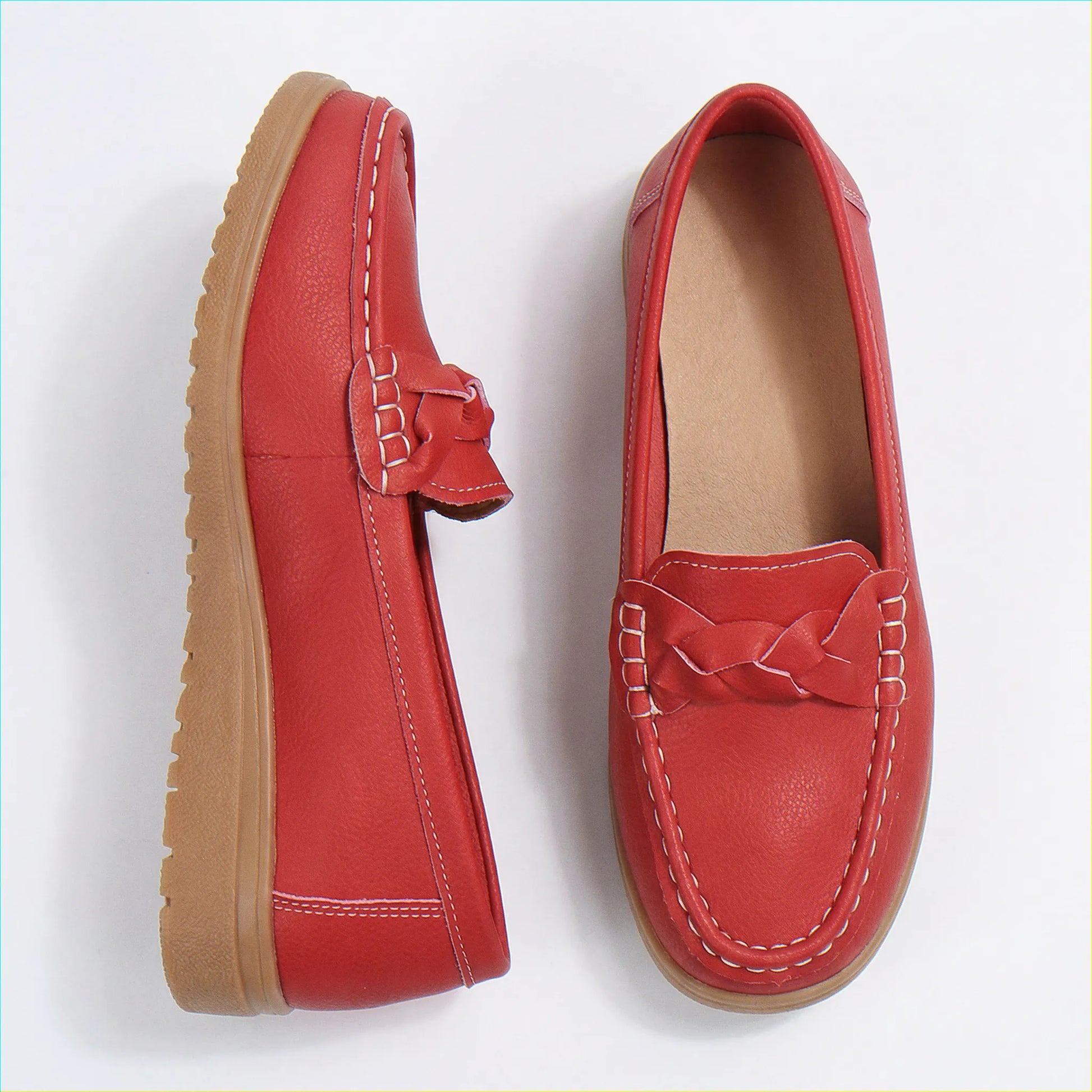 Women's wide fit, arch support, cushioned comfort loafers with slip on design and everyday walking