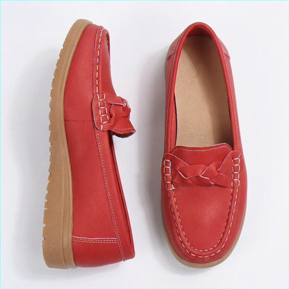 Women's wide fit, arch support, cushioned comfort loafers with slip on design and everyday walking